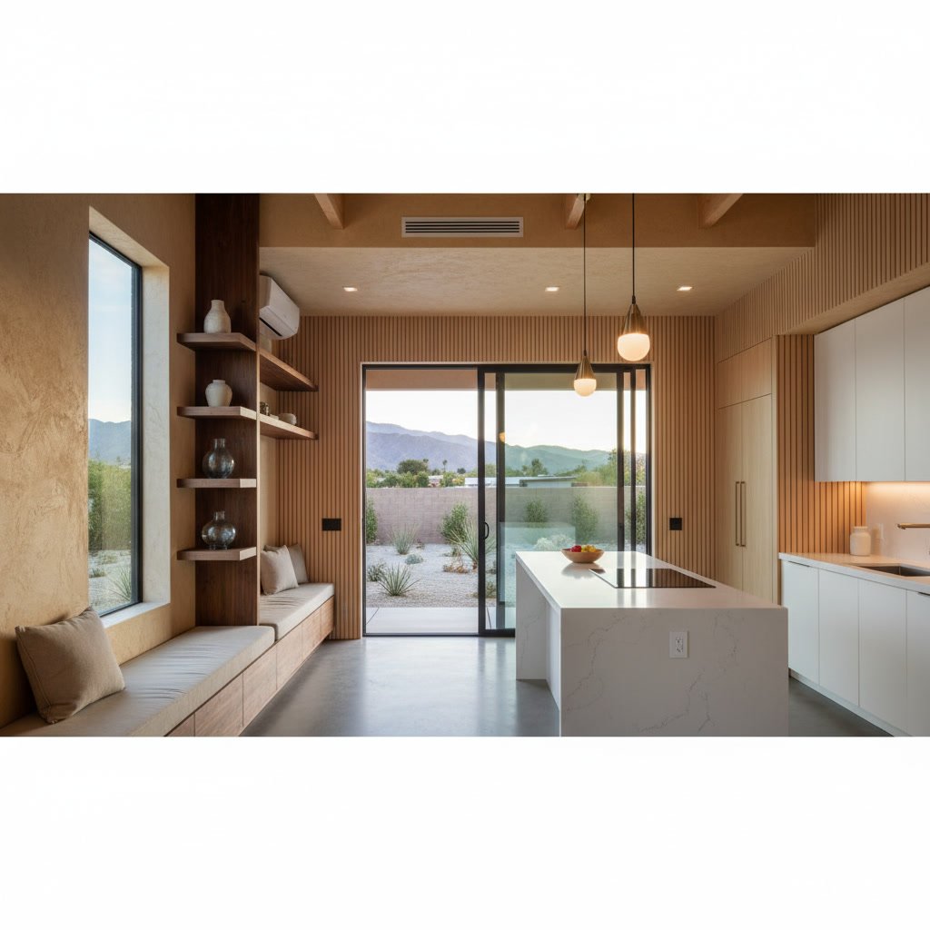 Custom kitchen and bathroom finishes in a Palm Desert ADU showing quality fixtures