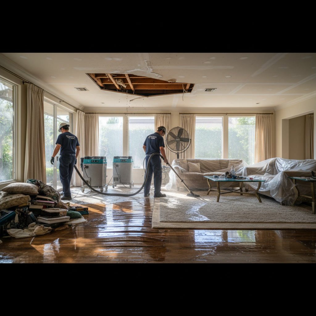 restored home interior after water damage repair in Rancho Mirage